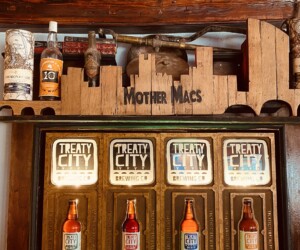 Treaty City bottle display Mother Mac's beer bottles